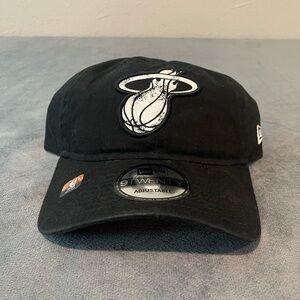 Miami Heat Hat New Era City Edition 9Twenty Adjustable Cap Black & White NBA